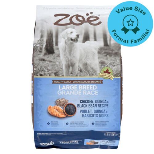 Zoe Dry Dog Food Large Breed Chicken Quinoa & Black Bean 11 kg