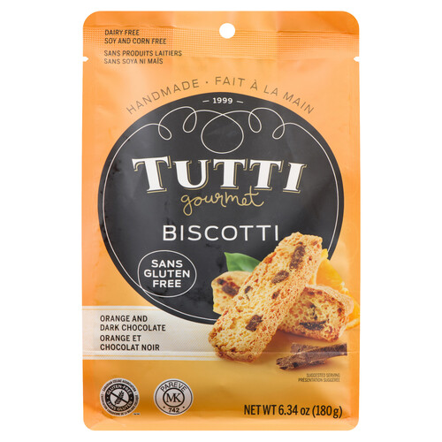 Tutti Gourmet Gluten-Free Biscotti Orange & Dark Chocolate 180 g