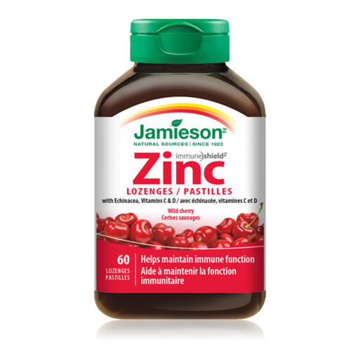 Jamieson Zinc Lozenges Wild Cherry 60 Count