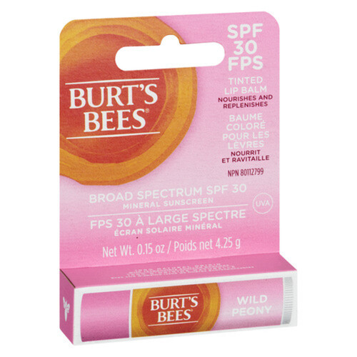 Burt's Bees Lip Balm SPF30 Tinted Wild Peony 4.25 g