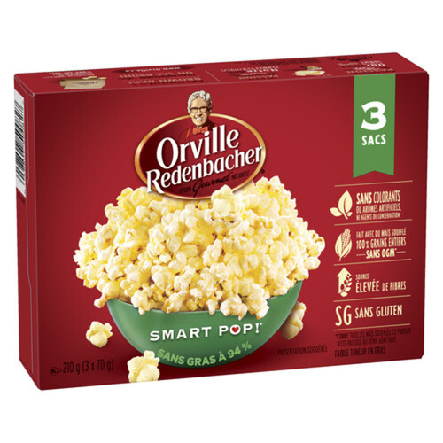 Orville Redenbacher Gluten-Free Popcorn Buttery Smart 210 g