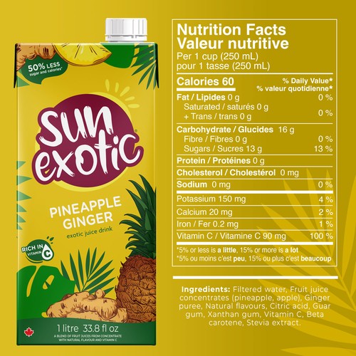 Sun Exotic Juice Drink Pineapple Ginger 1 L