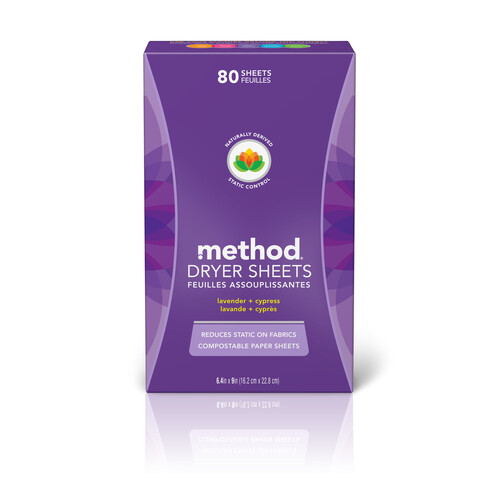 Method Dryer Sheets Lavendar & Cypress 80 Ea