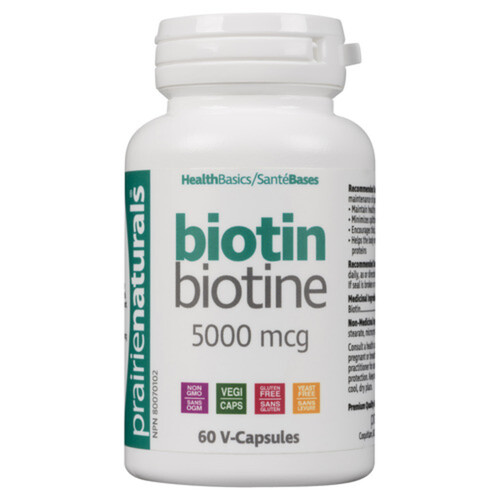 Prairie Naturals Biotin 5000mcg 60 V-Capsules