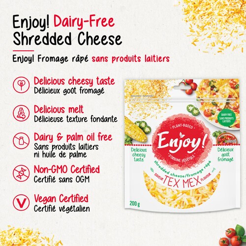 Enjoy Plant Based Shredded Cheese Tex Mex 200 g