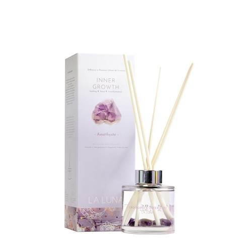 La Luna Cryst Amethyst Esntl Oils: Lavender, Rose Geranium, Bergamot & Rosewood Reed Diffuser 200 ml