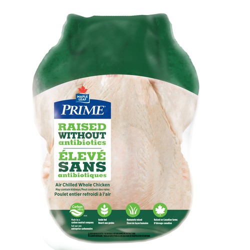 Prime Whole Chicken Raised Without Antibiotics 1 Count