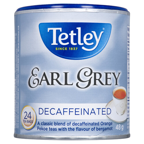 Tetley Tea Earl Grey Decaffeinated Orange 24 Tea Bags