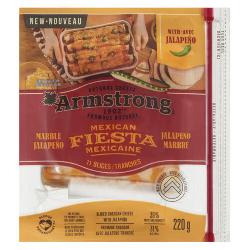 Armstrong Sliced Cheese Cheddar Mexicana Fiesta 11 Slices 220 g