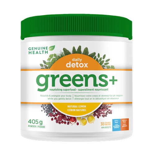 Genuine Health Greens+ Nourishing Superfood Powder Daily Detox Lemon 408 g