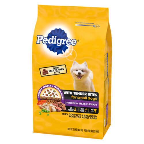 Pedigree Dry Dog Food For Small Dog Tender Bits Chicken & Steak 2 kg