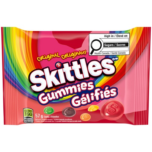 Skittles Original Gummy Candy Full Size Bag 57 g