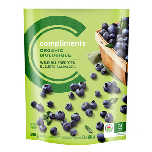 Compliments Organic Frozen Wild Blueberries 600 g