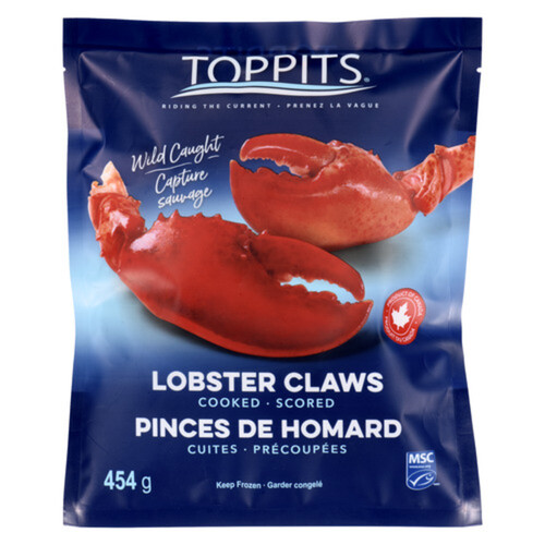 Toppits Frozen Arm in Shell Cooked Lobster Claw 454 g