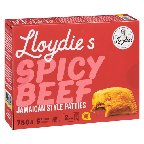 Lloydie's Frozen Jamaican Style Patties Spicy Beef 6 Pack 780 g