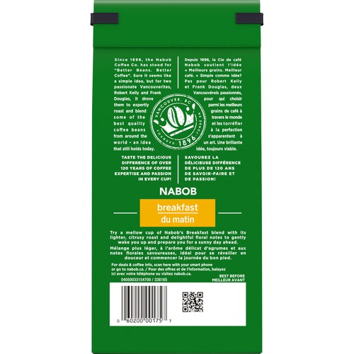 Nabob Ground Coffee Breakfast Blend Medium Roast 300 g