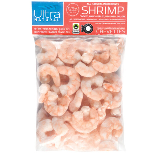 Ultra Natural Frozen Cooked Shrimp 51/70 Count 300 g