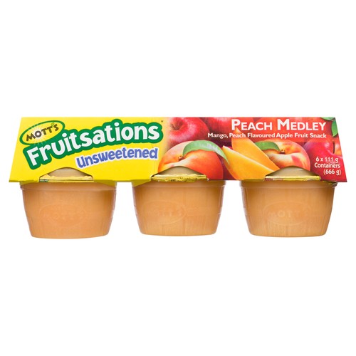 Mott's Fruitsations Fruit Snacks Unsweetened Peach Medley 6 x 111 g