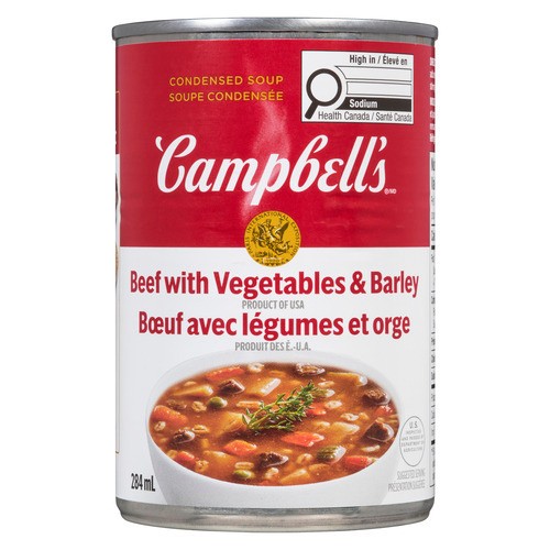 Campbell's Condensed Canned Soup Beef With Vegetable & Barley 284 ml