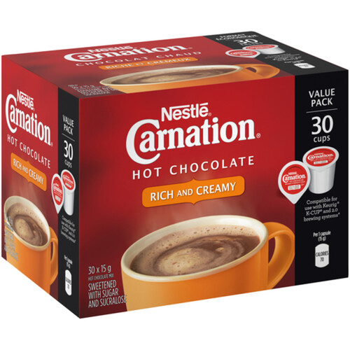 Nestlé Carnation Hot Chocolate Rich & Creamy 30 Pods 450 g