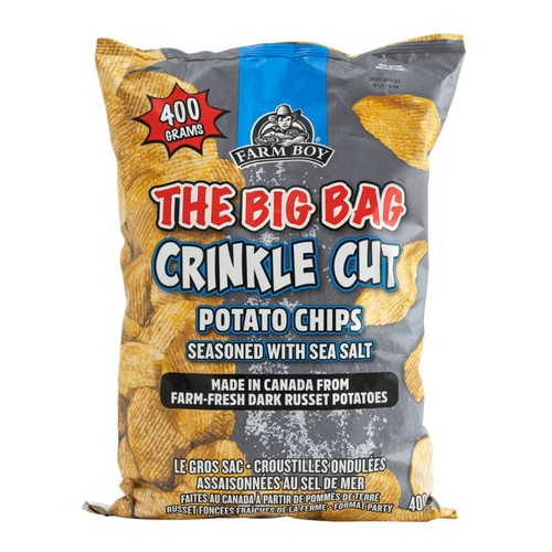 Farm Boy Potato Chips Crinkle Cut Sea Salt 400 g