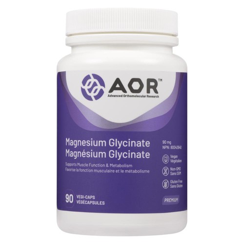 AOR Magnesium Glycinate 90 mg Vegi-Caps 90 Count