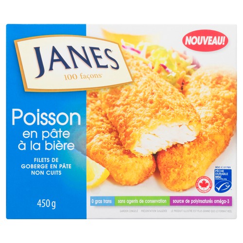 Janes Beer Battered Uncooked Fillets 450 g (frozen)