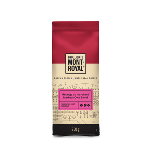 Brulerie Mont-Royal Whole Bean Coffee Market's Own Blend Dark Roast 750 g