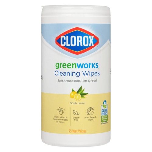 Clorox Greenworks Cleaning Wipes Lemon 75 EA