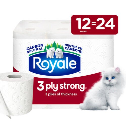 Royale Toilet Paper Strong 3-Ply 12 Rolls x 165 Sheets