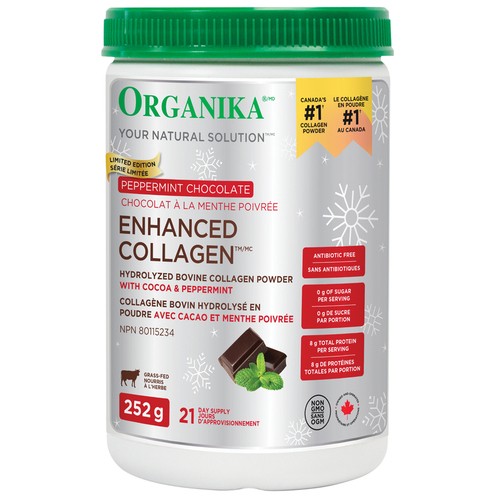 Organika Enhanced Collagen Powder Chocolate & Peppermint 252 g