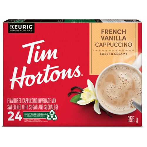 Tim Hortons Coffee Pods French Vanilla Cappuccino K-Cups 24 EA