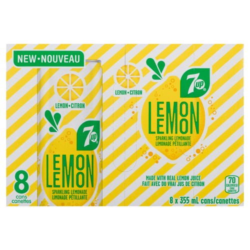 7Up Sparkling Lemonade Lemon Lemon 8 x 355 ml (cans)