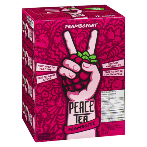 Peace Tea Iced Tea Drinks Razzleberry 12 x 341 ml (cans)