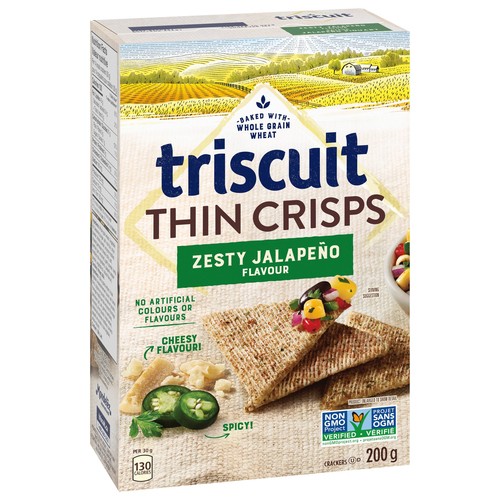 Triscuit Crackers Thin Crisps Zesty Jalepeno 200 g