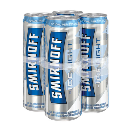 Smirnoff Cooler Ice Light 4% Alcohol 4 x 355 ml (cans)