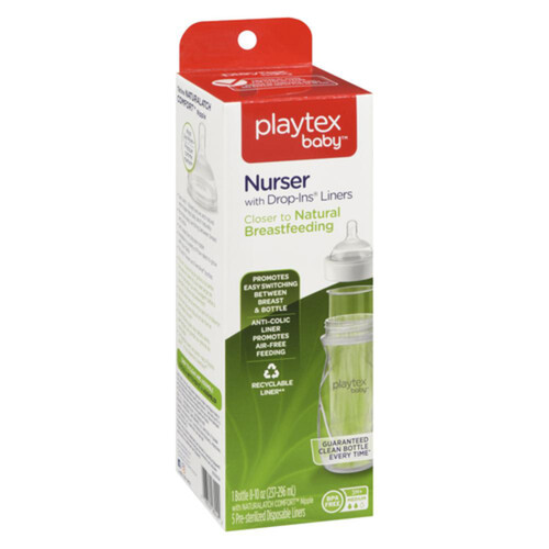 Playtex Nurser Bottle With Drop-Ins Liners 8 oz 