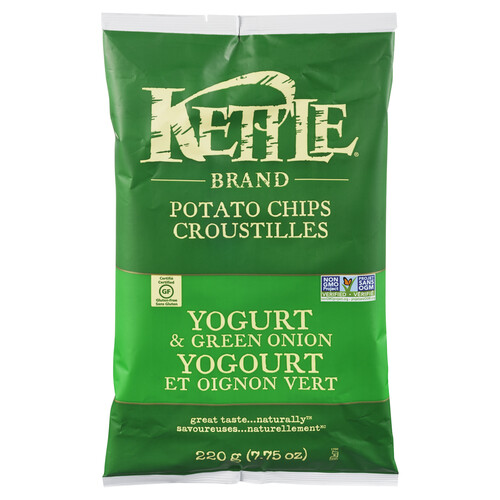 Kettle Brand Gluten-Free Potato Chips Yogurt & Green Onion 220 g