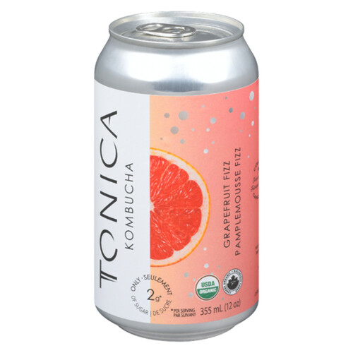 Tonica Organic Kombucha Beverage Grapefruit Frizz 355 ml (can)