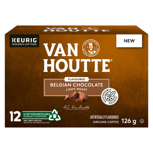 Van Houtte Coffee Pods Light Roast Belgian Chocolate 12 K-Cups 126 g