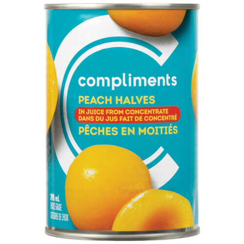 Compliments Balance Canned Peach Halves In Pear Juice From Concentrate 398 ml