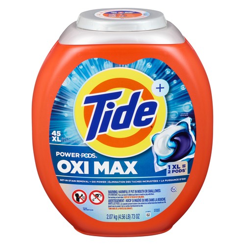 Tide Laundry Detergent Power Pods Oxi Max 45 Pacs