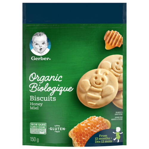 Gerber Organic Gluten-Free Biscuits Honey 150 g