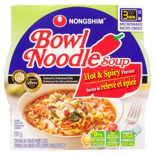 Nong Shim Bowl Noodle Soup Hot & Spicy 12 x 86 g