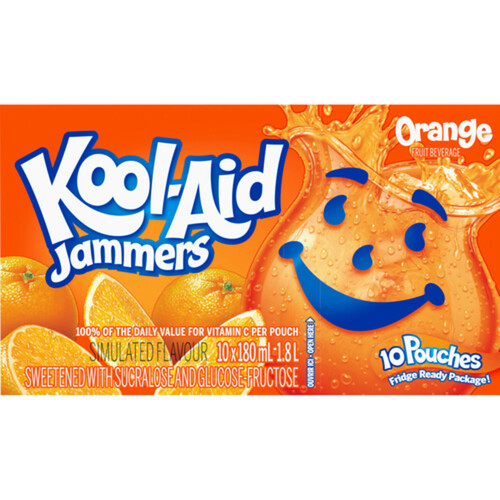 Kool-Aid Jammers Fruit Beverage Orange 10 x 180 ml