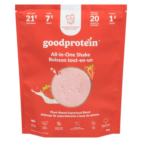 Good Protein Plant Based Superfood Blend All-In-One Shake Strawberries & Cream 880 g