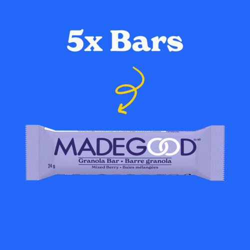 MadeGood Organic Granola Bars Mixed Berry 5 x 24 g