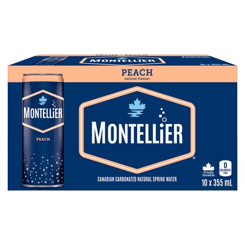 Montellier Carbonated Natural Spring Water Peach 355 ml (cans)