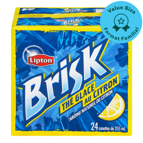 Lipton Original Brisk Ice Tea Lemon 24 x 355 ml (cans)