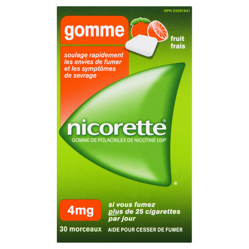 Nicorette Fresh Fruit Gum 4mg 30 Pieces